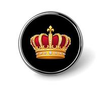 King And Crowned Round Metal Brooches 1 Inch Decorative Badges Exquisite Decorations Pins for Clothing