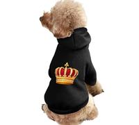 King And Crowned Warm Dog Hooded Sweatshirt with Hat Soft Pet Pullover Clothes for Small Medium Large Pets