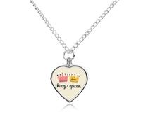 King And Queen Crowns Cute Pet Urn Necklace Jewelry for Ashes Cat Memorial Locket Pendants Keepsake Women Men