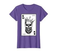 King And Queen Skull - 2/2 Card Hearts Flush Couple Matching T-Shirt