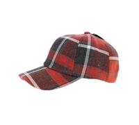 King Apparel Wool Checked Strapback Baseball Cap - Traclet, Red, Brown, Blue, Black or Mustard, One size