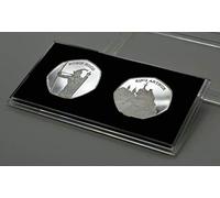 KING ARTHUR & ROBIN HOOD Fine Silver Commemoratives in 50p Coin Display Case. Excalibur, Sherwood Forest