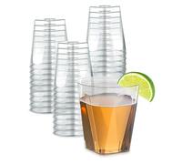 KING BAJ 25 Disposable Shot Glasses Clear Size 2cl / 20ml Shot Glasses Jelly Cups Reusable Plastic Shot Cups