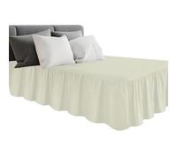 King Bed Platform Base Frilled Valance, Cream, Anti-Wrinkle Soft Brushed Microfiber Fabric, Multicolor Collection, Size: 4ft (152 x 200 + 25 cm)
