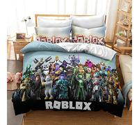 King Bedding Duvet Cover Set - Game Roblox 3 Piece Microfiber Comforter Set Quilt Cover and 2 Pillow Shams for Men Women (pattern 06,Double(200x200cm))