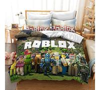 King Bedding Duvet Cover Set - Game Roblox 3 Piece Microfiber Comforter Set Quilt Cover and 2 Pillow Shams for Men Women (pattern 02,King(220x230cm))