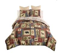 King Bedding Set - 3 Piece - Forest Grove by Donna Sharp - Lodge Quilt Set with King Quilt and Two King Pillow Shams - Machine Washable