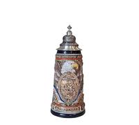 KING Beer Mug 250 Years Constitution USA Hand Painted Baroque Pewter Lid Beer Stein 250 Years Constitution of the USA, Baroque Pewter Lid