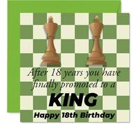 King Birthday Card for Men - Chess Promotion - Happy Birthday Card for Boys, 145mm Male Greeting Cards