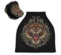 King Black Angry Tiger Stretchy Baby Car Seat Cover,Canopy Nursing Covers,Soft Breathable Windproof Scarf Changepad for Winter Infant Breastfeeding Boys