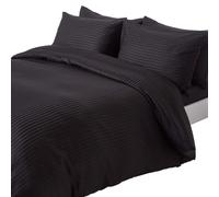 (King, Black) Duvet Cover with Pillowcase 330 Thread count