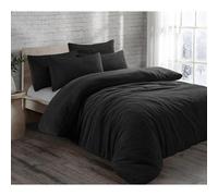 (King, Black) Kampala Hill Teddy Bear Fleece Duvet Cover Set Bedding Warm Winter