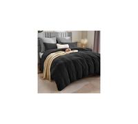 (KING, BLACK) Plain Duvet Cover Luxury Hotel Quality Reversible Quilt Covers Bedding Set Single Double King