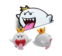 King Boo Super Mario Plush Toy Talk Shy Crown Phantom Funny Stuffed Doll 17cm