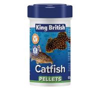 King British - Catfish Pellets 60g - Multi-Vitamin Complete Sinking Food for Catfish & Other Bottom-Feeding Tropical Fish - Clear Water Formula -Natural ingredients - Support A Healthy Immune System
