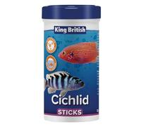 King British - Cichlid Floating Sticks, 80g - For Medium to Large-Sized Ornamental Cichlids - Multi-Vitamin Complete Food - Mid-Water Floating Formula - Helps to Maintain a Healthy Immune System