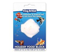 King British - Holiday Block Food - For Coldwater & Tropical Fish - Ideal for Leaving your Fish over Holidays - Does Not Cloud Water Ingredients - Helps keep Fish Healthy & Active