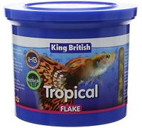King British | Tropical Fish Flake With Immuno Health Booster | Complete Food for Tropical Fish | Helps Prevent Infection and Disease | High Protein Content | Includes Essential Vitamins | 200g