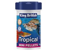 King British - Tropical Mini Pellets 55g - Multi-Vitamin Complete Fish Food - Low Waste, Clear Water Formula, Natural Ingredients - For Tropical Fish