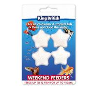 King British - Weekend Feeders 4 Pack - For Coldwater & Tropical Fish - Ideal for Leaving your Fish over Weekends - Does Not Cloud Water Ingredients - Helps Keep Fish Healthy & Active