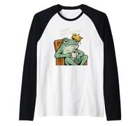 King But Alone - Sad Frog King Funny Meme Raglan Baseball Tee