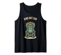 King But Sad - Funny Frog King Meme Retro Cartoon Tank Top