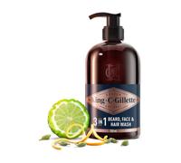 King C Gillette Beard Grooming Shampoo & Face Wash for Men with Coconut Water, Argan Oil & Avocado Oil, 350 ml