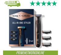 King C. Gillette Style Master, Beard Trimmer, Stubble Trimmer & Electric Shaver with “One” 4D Blade, Includes 3 Comb Attachments