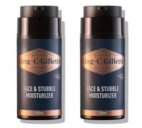 King C. Gillette Face & Beard Moisturiser for Men with Vitamin B (B3), B5 Complex & Argan Oil, 100 ml, (Pack of 2)