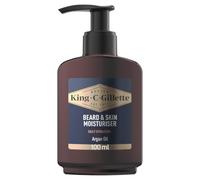 King C. Gillette Face & Stubble Moisturiser for Men, 100ml - Hydrates & Softens Skin and Beard, Vitamin B Complex Formula, Lightweight Non-Greasy Moisturiser, Bergamot Cedarwood Scent