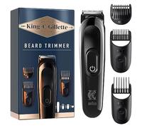 King C. Gillette Men's Beard Trimmer Kit, 1 Head, 3 Adjusting Combs, 1 Brush, 1 Charger, Electric Beard Razor, Men's Gift Idea Professional Kit