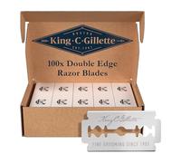 King C Gillette Men's Double Edge Safety Razor Blades, Quality Stainless Steel Coated With Platinum For Durability And Anti-friction Coating For for Comfort, Includes 100 Blades