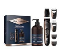 King C. Gillette Men's Perfect Style Beard Kit Gift Set with Trimmer and Beard and Face Wash