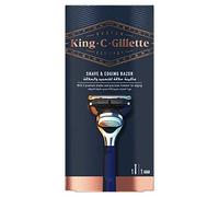 King C. Gillette Shave and Edging Razor for Men + 5 Premium Blades with Precision Trimmer, Gift Set Ideas for Him/Dad
