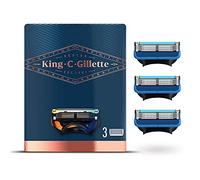 King C. Gillette Shave & Edging Razor Blades Men, Pack of 3 Razor Blades Refills with Precision Trimmer