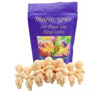 King Cake Babies Bulk Pack Baby Jesus Bundle Figurine in a New Orleans Mardi Gras Themed Souvenir Bag, Set of 25