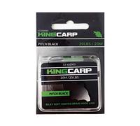 KING CARP - 20m Coated Hooklink Braid (20lb) Abrasion-Resistant, Anti-Tangle, Removable Skin - Ideal for Fishing Rigs (Pitch Black) [13-102003]
