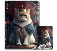 King Cat Adult Jigsaw Puzzles 1000 Pieces Jigsaw Puzzles for Adults Perfect Home Or Office Decor, Ideal 26X38CM/10.23x14.96inch