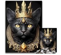 King Cat Golden Art Deco 1000 Pieces Puzzles for Adults Puzzles for Adults Family Activity, DIY Home Decor, 26X38CM/10.23x14.96inch