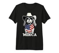 King Charles Cavalier American Flag Bandana Cool Sunglasses Premium T-Shirt