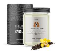 King Charles Cavalier Candle - Luxury Soy Wax Candle - Vanilla, Jasmine, Sugared Almond - Makester