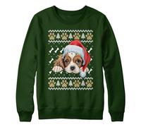 King Charles Cavalier Christmas Jumper Bull Dogs Puppy Xmas Sweatshirt Festive Unisex Sweater, S, Bottle