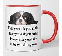 King Charles Cavalier Coffee Mug - Every Snack You Make, I'll Be Watching You. 11oz Funny Dog Tea Cup. Cavalier King Charles Spaniel Gift For Best Dog Mom And Dad. Christmas Puppy Pup Mug.