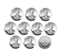 King Charles Coronation Coins - King Charles III Coronation Commemorative Coin - Britain Charles Statue Collector's Coin - Silver Stereo Embossed Charles Statue - UK Metal Coins for Souvenir (10Pcs)
