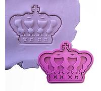 King Charles III Coronation Crown Cookie Cutter and Stamp Icing Cookie Decoration Cake (Small - 6cm)