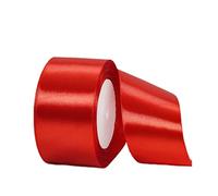 King Charles III Coronation Decor - 22M Union Jack Red Polyester Double Sided Satin Ribbon for Gift Wrapping, Balloons, Hair Bows, Cake & Wedding Decor