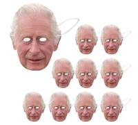 King Charles III Hat Free Party Face Cover - King Royal Face Mask, 10 Cosplay Masks | Sweet Coronation Party Decorations, Celebrity Costume For Street Party, Fancy Dress