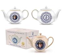 King Charles III Portrait Memorabilia King's Coronation Commemorative Teapot Ceramic Souvenirs Gift His Majesty 750 ml Coffee Tea Pot