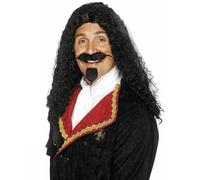 King Charles Musketeer Black Wig Costume Accessory