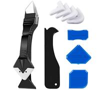 King&Charles Silicone Caulking Tool, Caulk Remover Tool Kit& Grout Removal, Caulk Remover with 4pc Glass Glue Angle Scraper - 3 in 1 Finishing Kit.